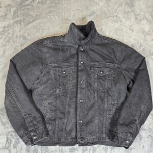 GAP Black Denim Jacket Sherpa Fleece Lined Size Large